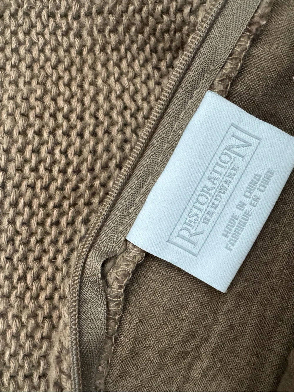 Restoration Hardware Linen Cable Knit Pillow Covers set of 2 25”X26”